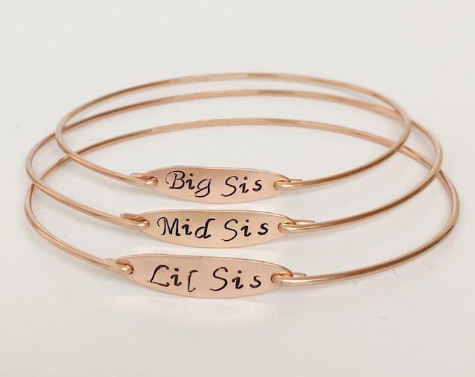 Custom Sisters Bracelets Personalized Jewelry Sisters Gifts for Wedding from Bride Sister Bridesmaid Gift Maid of Honor Sibling Gift Adults