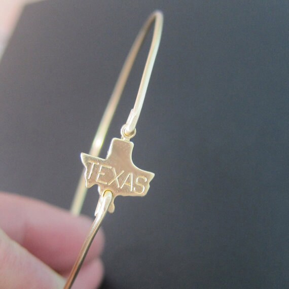 Texas State Bracelet Gold Texas Bracelet Texas Bangle Etsy