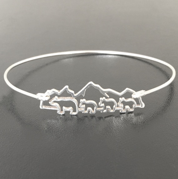 Sterling silver mama shop bear bracelet
