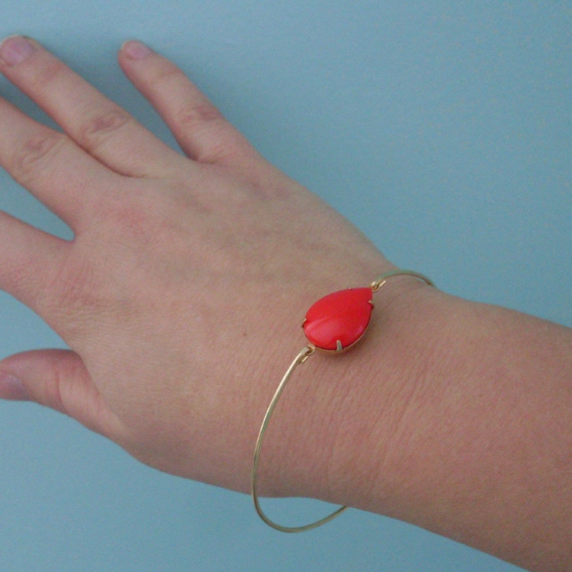 Red Bracelet Red and Gold Tone Bracelet Red and Gold Tone | Etsy