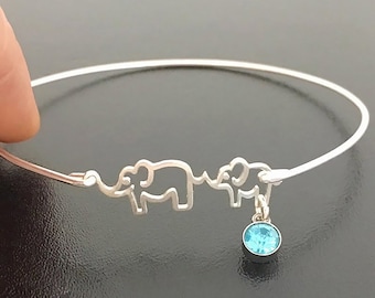 Mama & Baby Elephant New Mom Bracelet Mothers Day Gift Idea New Mom Jewelry First Time Mom Gift Sim Birthstone Charm New Mom Gift Jewelry