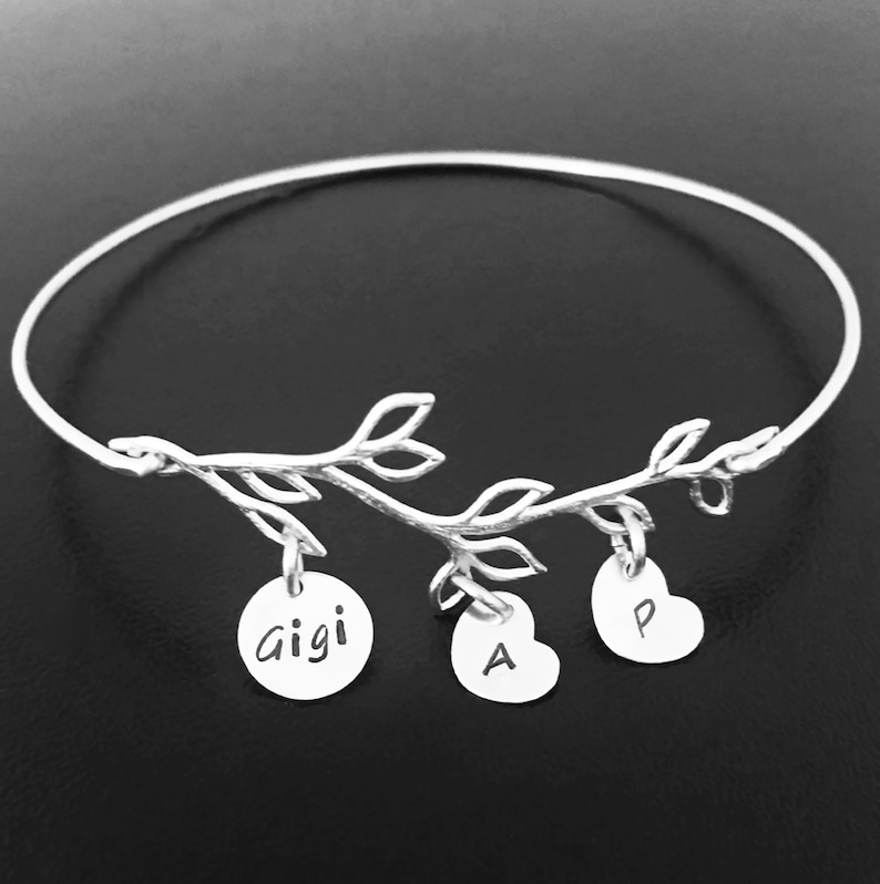 Family Tree Bracelet with Initial Charms Wife Personalized Gift Unique Mothers Day Gift for Wife from Husband Wife Jewelry Wife Gift Idea image 6