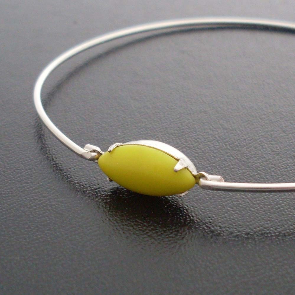 Yellow Bangle Bracelet Bella Silver Yellow Stone Jewelry Etsy