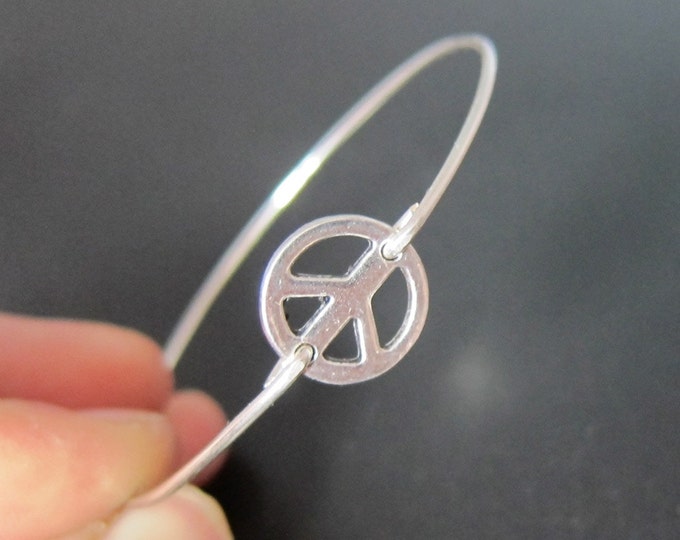 Peace Sign Bracelet Peace Bangle Bracelet Silver Tone Peace Bracelet Hippie Jewelry Peace Sign Jewelry Peace Symbol Jewelry Peace Jewelry