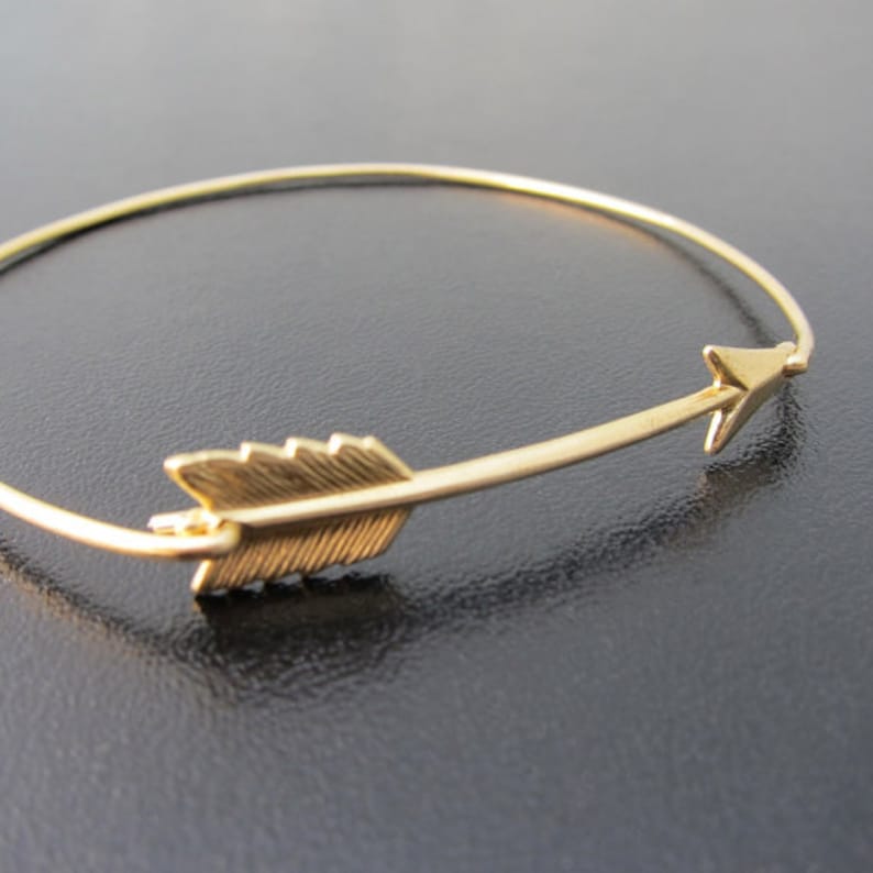 Arrow Bracelet for Women Arrow Jewelry Graduation Gift for Her Arrow Gift for Best Friend Sister Daughter Brass Arrow Bangle Frosted Willow image 1