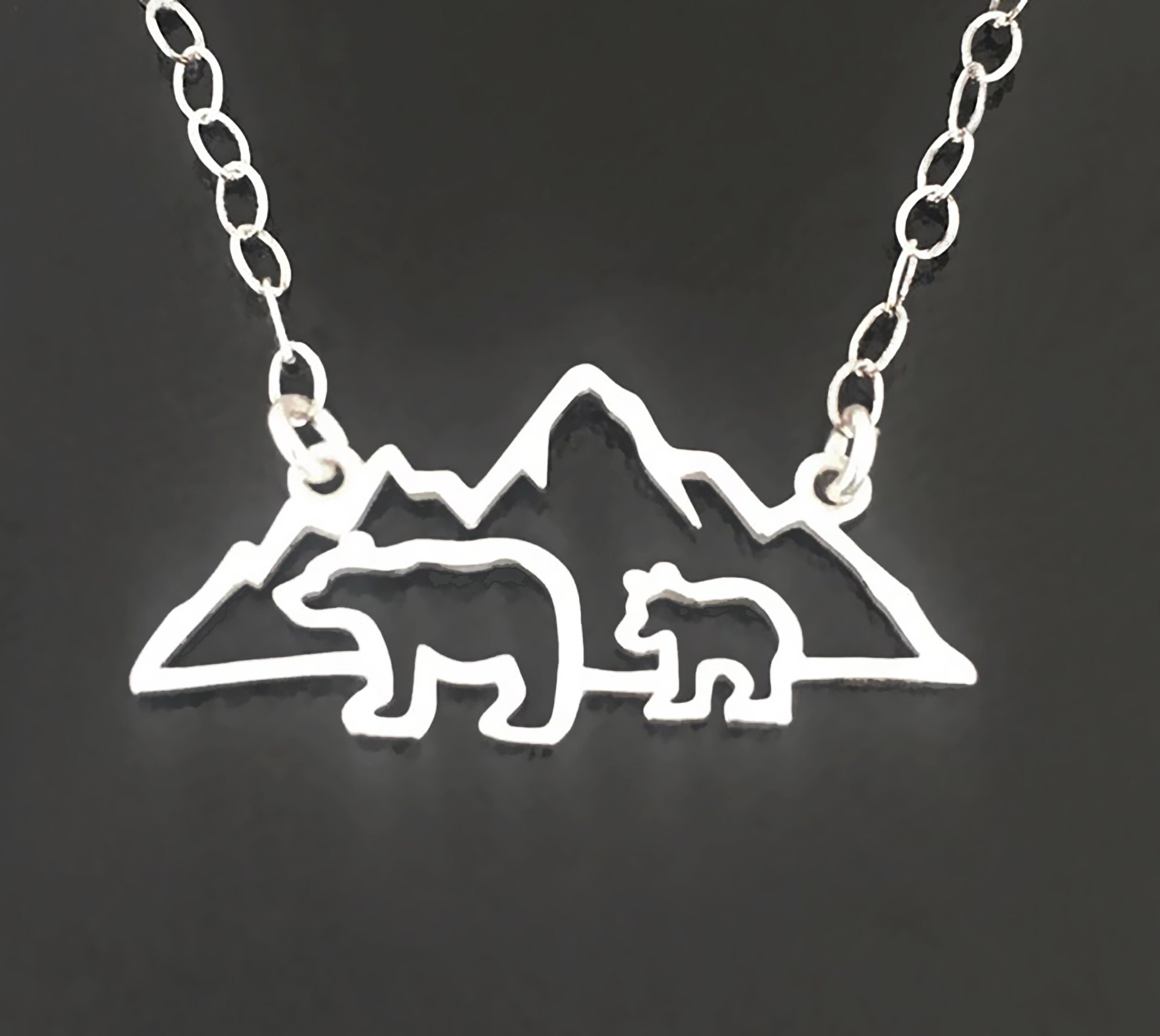 •MAMA BEAR & CUBS• stainless steel necklace (17” or 20” long)