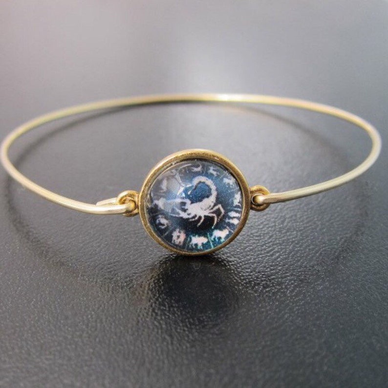 Zodiac Charm Bracelet Gold Zodiac Bracelet Zodiac Bangle Etsy