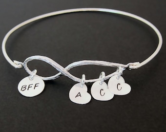 Set of 3 BFF Bracelets 3 Best Friends Jewelry Personalized BFF Gifts 3 Best Friends Bracelets BFFS Custom Gift Female Friend Group Roommates