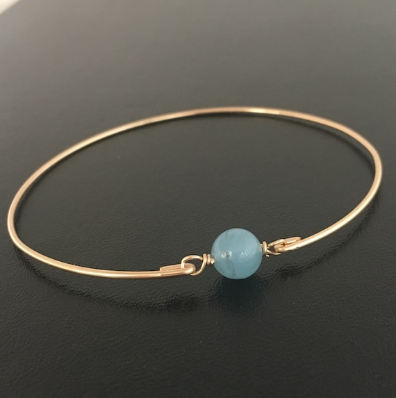 Aquamarine bangle bracelet sale