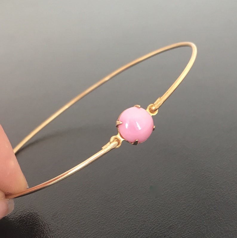 Pink Bangle Bracelet Pink Bridesmaid Gift Pink Bridesmaid Etsy