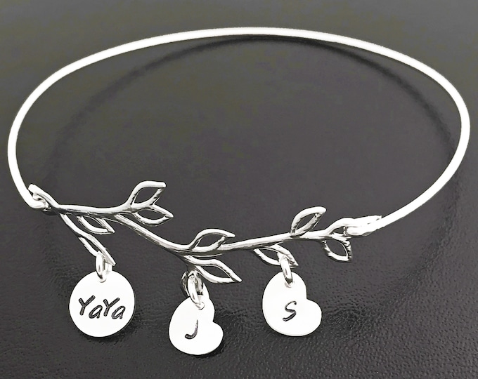 Yaya Bracelet Custom Grandmother Jewelry Yaya Gift Christmas Gift from Grandkids Grandchild Grandbaby Family Tree Gift Idea Yaya Jewelry