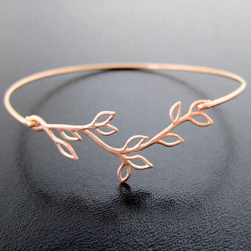 Olive Branch Bridesmaid Bracelet, Gift for Bridesmaids from Bride, Rose Gold Bridesmaid Jewelry, Greek Jewelry for Women, Grecian Bracelet