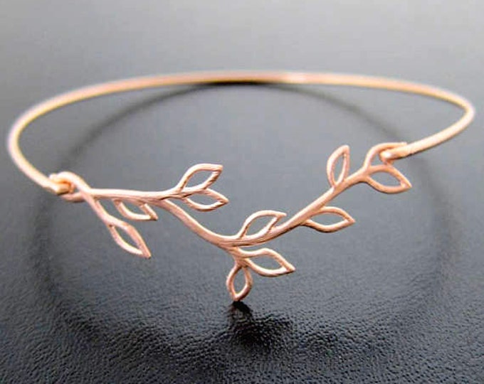 Olive Branch Bridesmaid Bracelet, Gift for Bridesmaids from Bride, Rose Gold Bridesmaid Jewelry, Greek Jewelry for Women, Grecian Bracelet