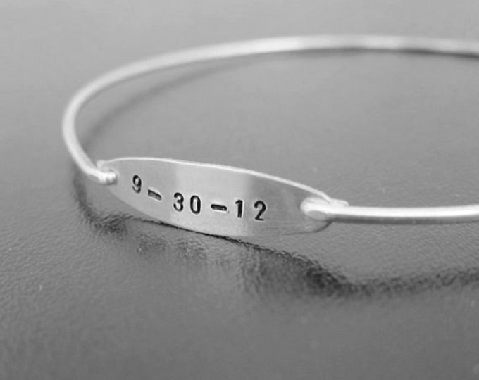 Custom Wedding Gift, Wedding Date Bracelet, Personalized Wedding Gift, Anniversary Date Bracelet, Keepsake, Unique Wedding Anniversary Gift