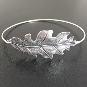 Oak Leaf Bracelet Oak Leaf Jewelry Christmas Gift for Nature Lover Nature Bracelet Bridesmaid Gift Autumn Jewelry Gift for Her Fall Bracelet image 1