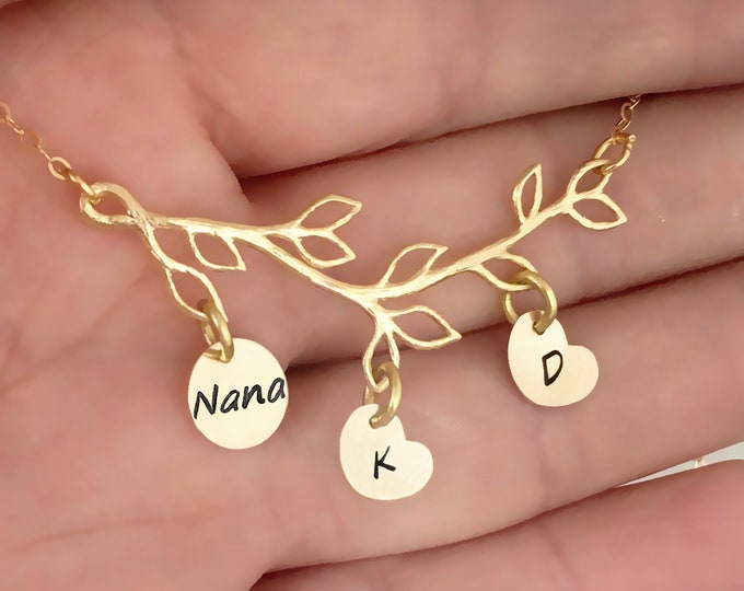 Nana Necklace Family Tree Necklace Nana Mothers Day Gift Sterling Silver or Gold Plated Branch Nana Birthday Gift Nana Gift from Grandkids