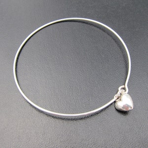 Tiny Heart Charm Bracelet Heart Bracelet for Women Teen Girl Heart Bangle Bracelet Tiny Bracelet Bangle Small Bracelet Small Bangle Bracelet