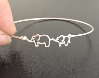Mama and Me Elephant Bracelet Sterling Silver Expecting Mom Gift Mothers Day Gift Baby Shower Expectant Mom Bracelet Expecting Mom Jewelry