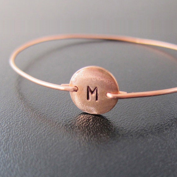 Copper Bracelet, Womens Copper Jewelry, Copper Bangle Bracelet, Hand Stamped Jewelry Hand Stamped Bracelet, Initial Bangle Bracelet