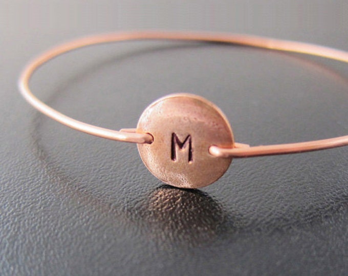 Copper Bracelet, Womens Copper Jewelry, Copper Bangle Bracelet, Hand Stamped Jewelry Hand Stamped Bracelet, Initial Bangle Bracelet