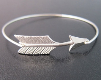 Cupid Arrow Bracelet, Arrow Bangle, Valentine's Day Gift Idea, Valentine's Day Jewelry, Arrow Braclet, Stacking Bracelet, Frosted Willow