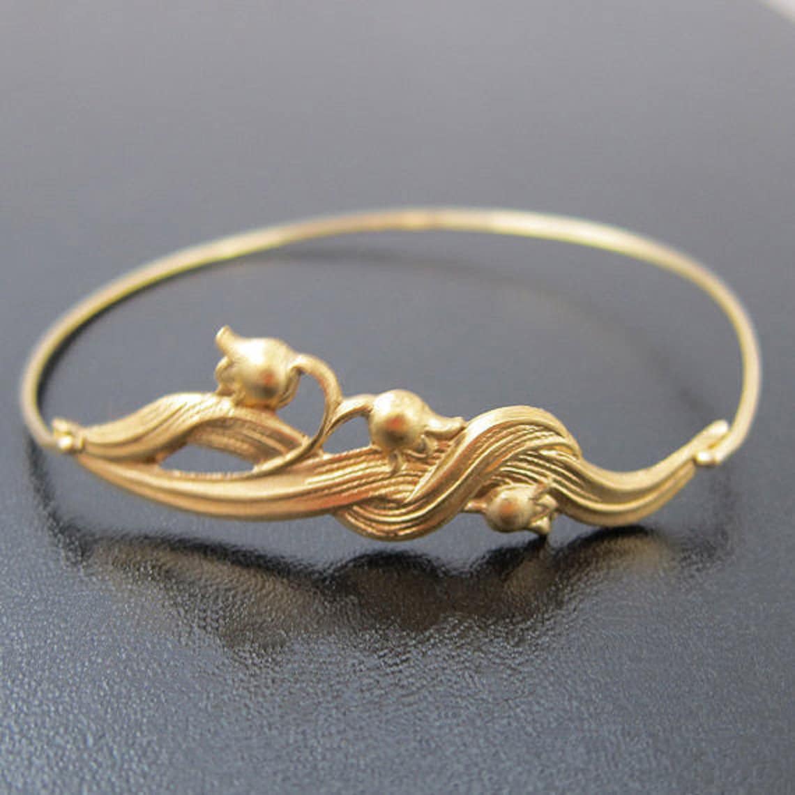 Lily Bracelet Lily of the Valley Jewelry Lily Jewelry Flower Etsy