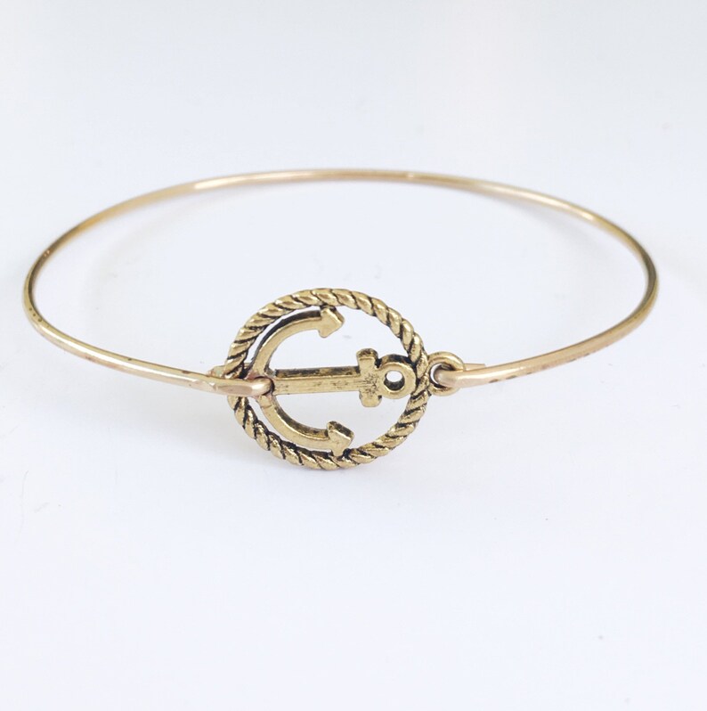 Anchor Bracelet Gold Tone Anchor Charm Bracelet Anchor Jewelry Etsy