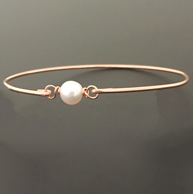 14k ROSE Gold Filled Cultured Freshwater Pearl Bracelet Dainty Etsy