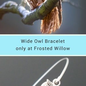 Mini Cute Owl Bracelet for Women Wise Owl Gift for Her Teacher Christmas Gift Idea Bird Lover Gift Women Owl Jewelry Bracelet Frosted Willow image 6