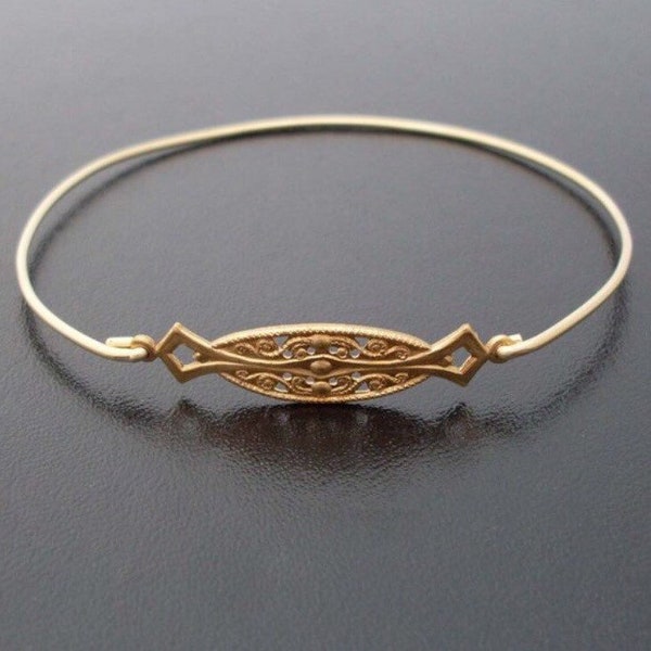 Intricate Bracelet, Gift for wife, Brass Bangle Bracelet, Brass Bracelet, Stacking Bracelet, Thin Bracelet, Stocking Stuffer Jewelry for her