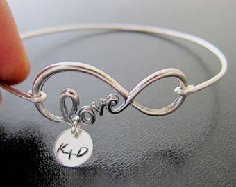 Love Infinity Bracelet Girlfriend Gift Idea Personalize Valentine Day Gift for Her Valentines Jewelry Gift for Girlfriend from Boyfriend