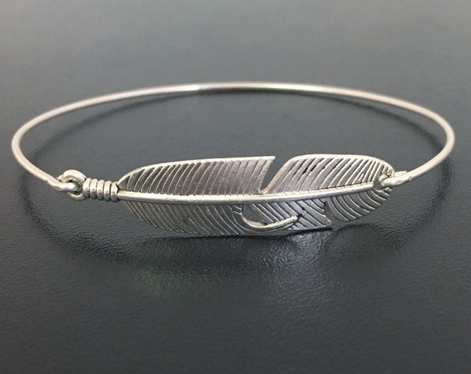 Feather Bracelet Feather Jewelry for Women Feather Bangle Hippie Gift for Her Nature Bracelet Nature Inspired Jewelry