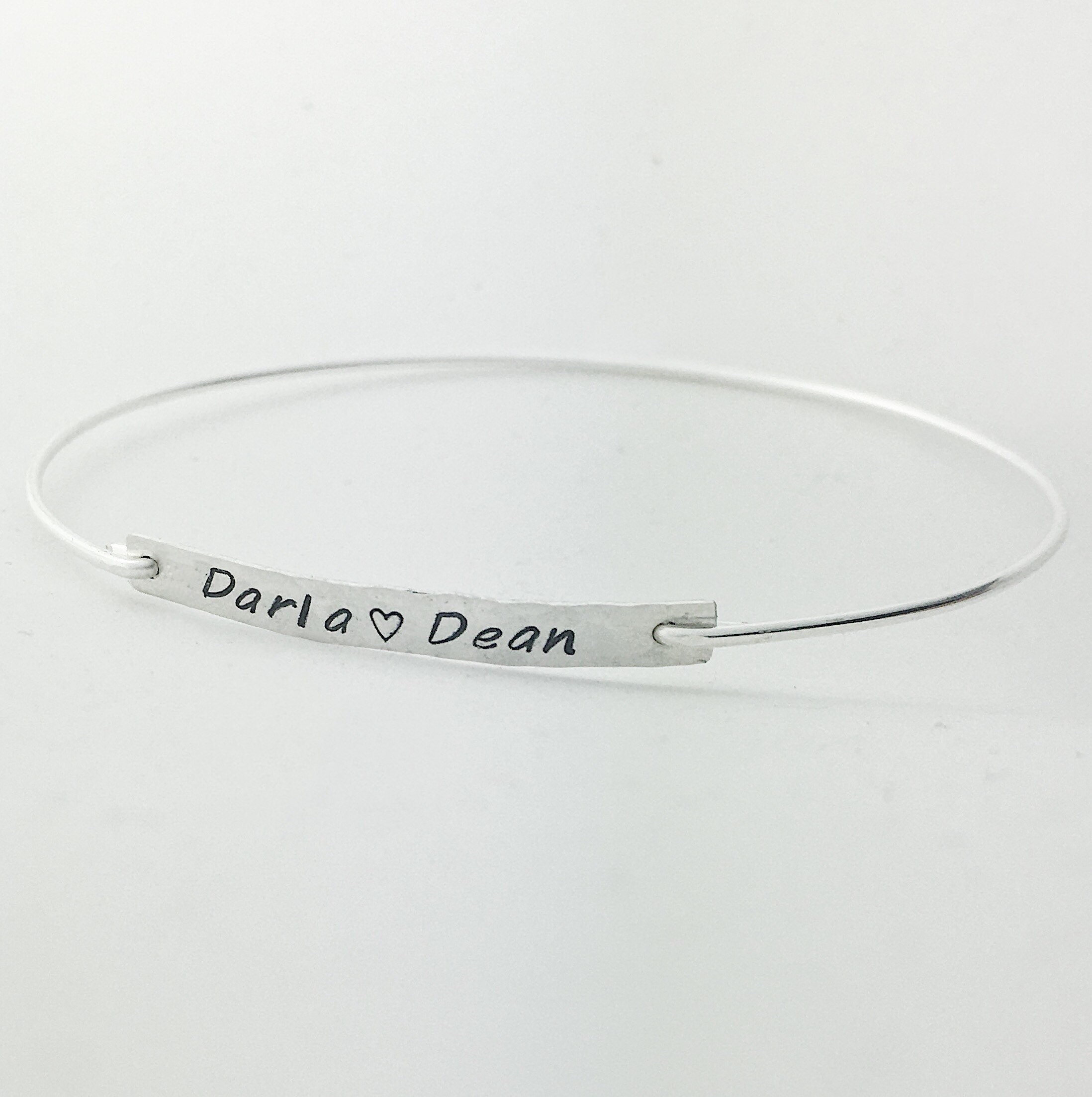 Two Name Bracelet With Heart