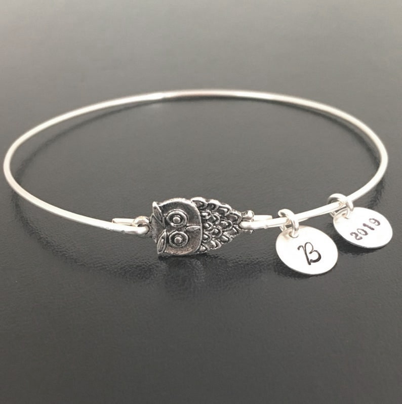 Mini Cute Owl Bracelet for Women Wise Owl Gift for Her Teacher Christmas Gift Idea Bird Lover Gift Women Owl Jewelry Bracelet Frosted Willow image 3