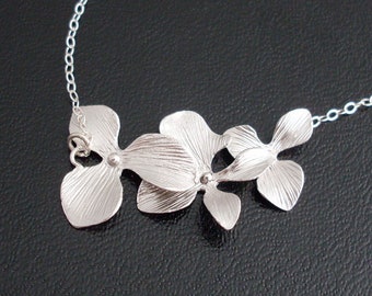 Orchid Necklace, Bridesmaid Necklace Gift, Orchid Cascade Necklace, Bridesmaid Gift, Flower Necklace, Necklace for Women