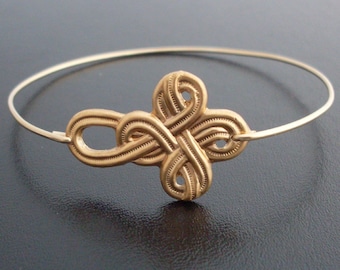 Nautical Knot Bracelet - Gold Tone, Sailor Knot Bracelet, Infinity Knot Bracelet, Sailors Knot Jewelry, Sailor Bracelet