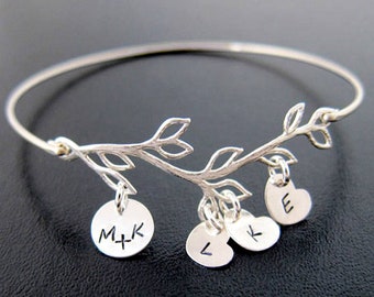 Bracelet à breloques personnalisé, bijoux de famille, cadeau de tante, cadeau de Noël de la nièce, neveu, enfants, soeur, bébé, cadeau de tante personnalisé