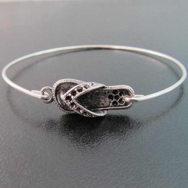 Flip Flop Bracelet, Flip Flop Jewelry, Beach Girl Bracelet, Beach Gift, Surfer Bracelet, Surfer Jewelry, Surfer Girl, Beach Bangle Bracelet