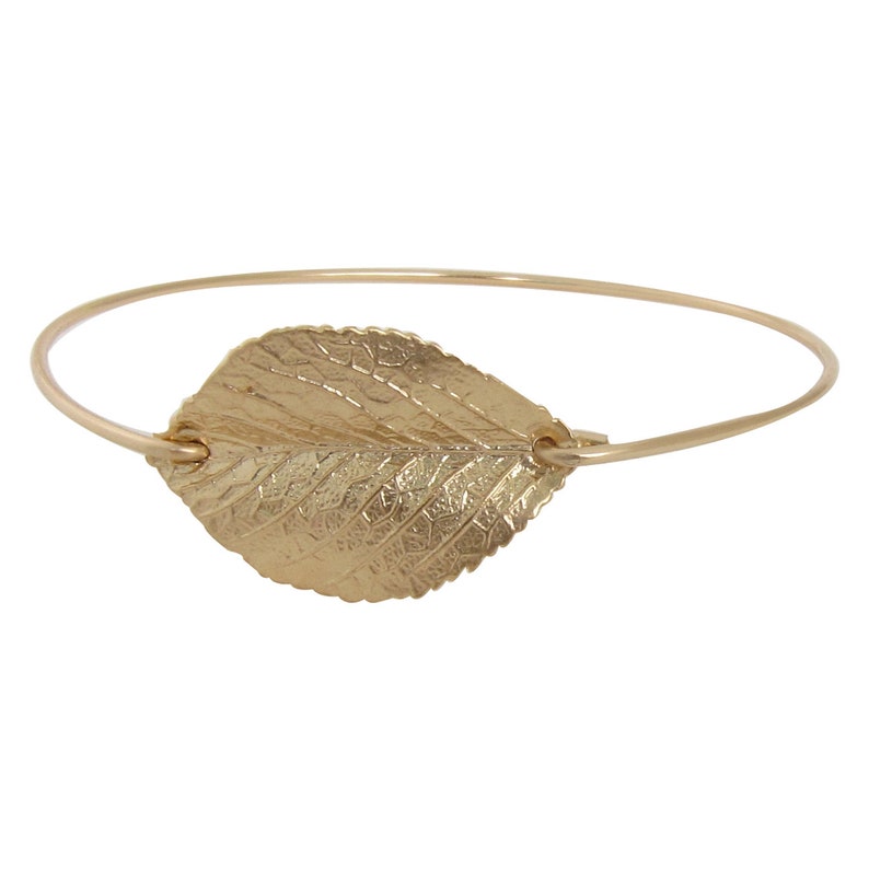 Leaf Bracelet Gold Plated Leaf Charm Leaf Jewelry Nature Etsy