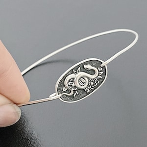 Snake Bracelet, Serpent Jewelry, Serpent Bracelet, Snake Jewelry, Creepy Jewelry, Snake and Flower Bracelet