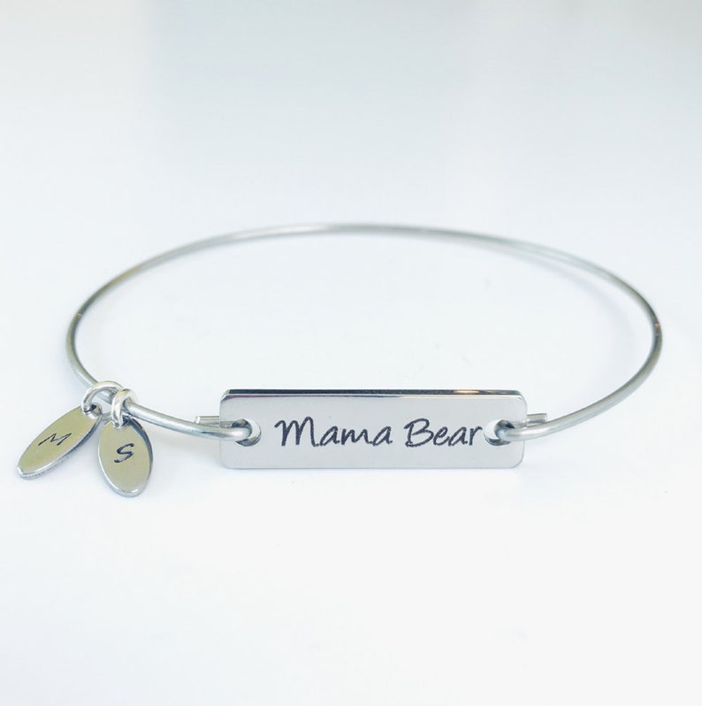 Mama Bear Bracelet with Charms Mom Jewelry Personalized Gift Mom Gift Idea Mothers Day Gift Mom Birthday Gift from Daughter Son Husband Kids image 5