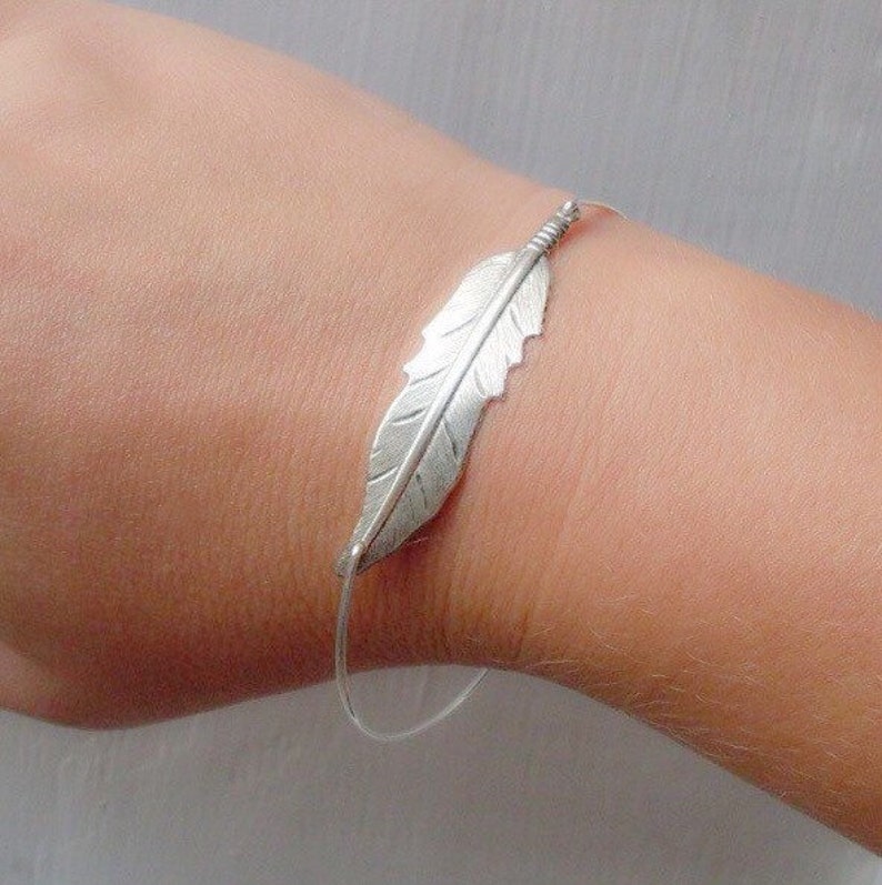 Boho Jewelry, Feather Bracelet, Hippie Jewelry, Feather Jewelry, Boho Wedding Jewelry, Boho Bridesmaid Gift, Nature Wedding, Nature Jewelry image 2