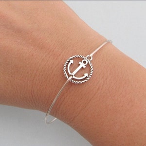Anchor Bracelet, Ocean Themed Gift, Anchor Jewelry, Navy Mom Bracelet, Navy Girlfriend Bracelet, Nautical Gift for Woman