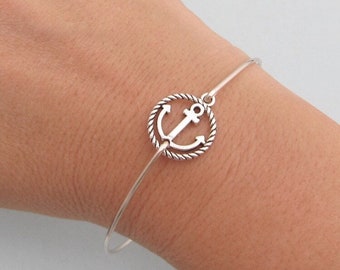 Pulsera con ancla, regalo con temática oceánica, joyería con ancla, pulsera para mamá marinera, pulsera para novia marinera, regalo náutico para mujer