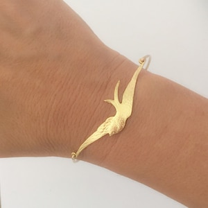 Bird Bracelet Silver Tone Swallow Bracelet Nature Inspired Jewelry Gift for Bird Lover Gift for Women Nature Gift for Her Bird Lover Jewelry image 7