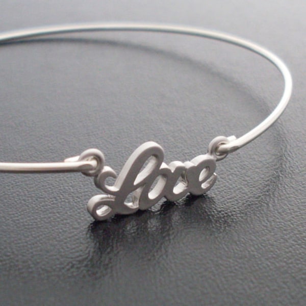 Love Charm Bracelet Silver Tone Bridesmaid Bracelet Bridesmaid Jewelry Bridesmaid Bangle Bracelet Love Jewelry Love Bangle Bracelet