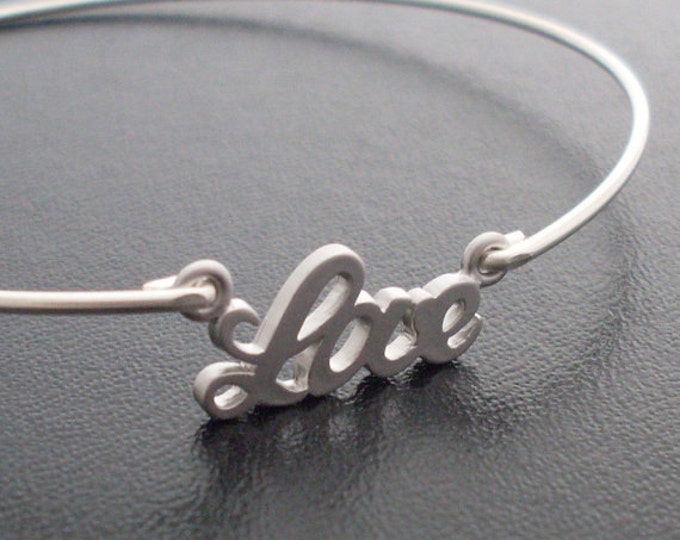 Love Charm Bracelet Silver Tone Bridesmaid Bracelet Bridesmaid Jewelry Bridesmaid Bangle Bracelet Love Jewelry Love Bangle Bracelet