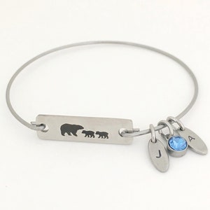Mama Bear with Twin Boys Bracelet Mother of Twins Gift Mom of Twins Jewelry Mothers Day Gift from Twins Baby Shower Gift First Time New Mom