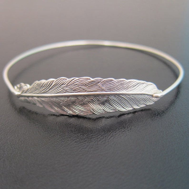 Feather Bracelet for Women Silver Tone Feather Jewelry Boho Etsy