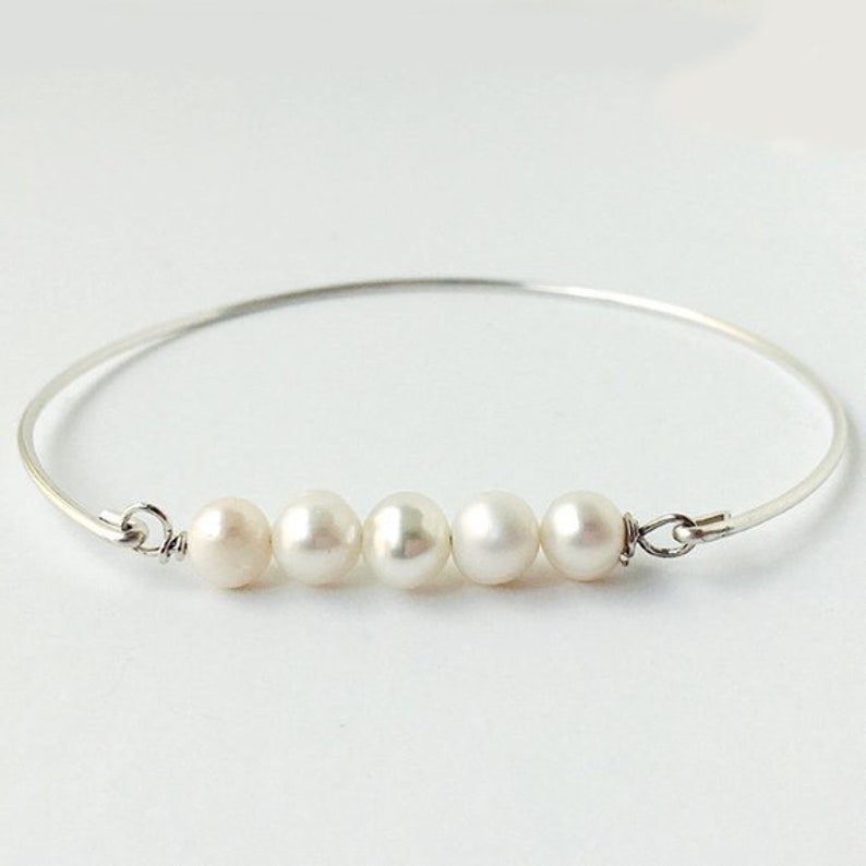 Sterling Silver Cultured Freshwater Pearl Bracelet for Women - Etsy